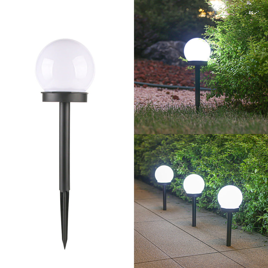 Modern Minimalist Waterproof Solar Globe ABS LED Landscape Light For Garden | Stornfield