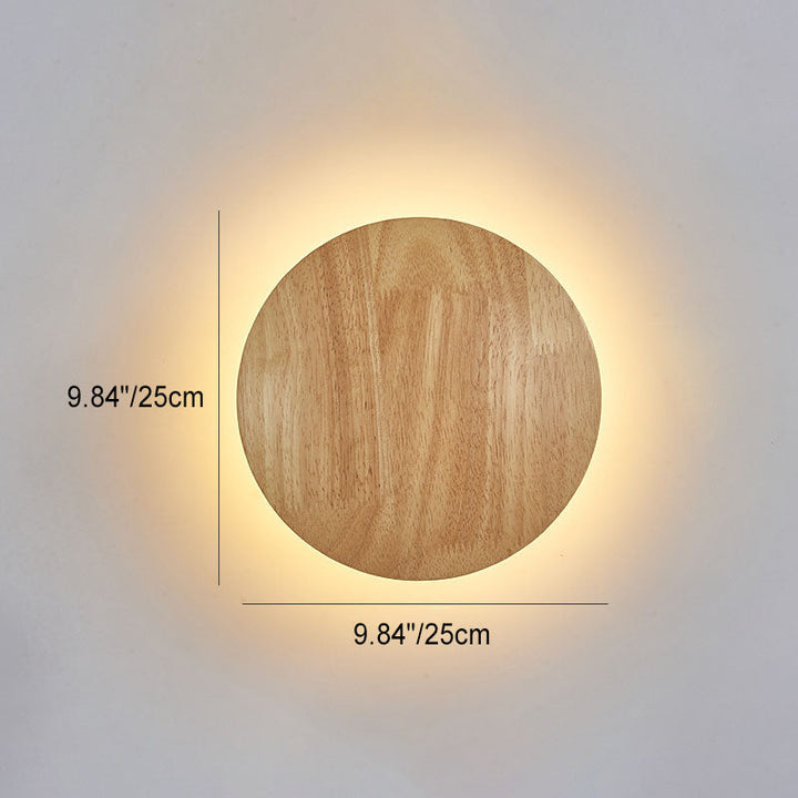 Stornfield | Modern Minimalist Irregular Oval Round Wood LED Wall Lamp for Living Room