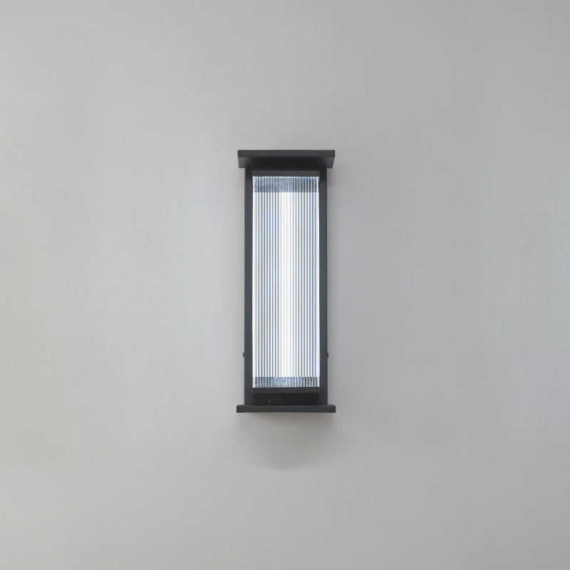 Modern Minimalist Waterproof Rectangular Stainless Steel Acrylic LED Wall Sconce Lamp For Outdoor Patio | Stornfield