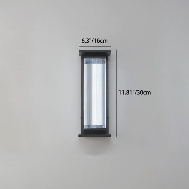 Modern Minimalist Waterproof Rectangular Stainless Steel Acrylic LED Wall Sconce Lamp For Outdoor Patio | Stornfield