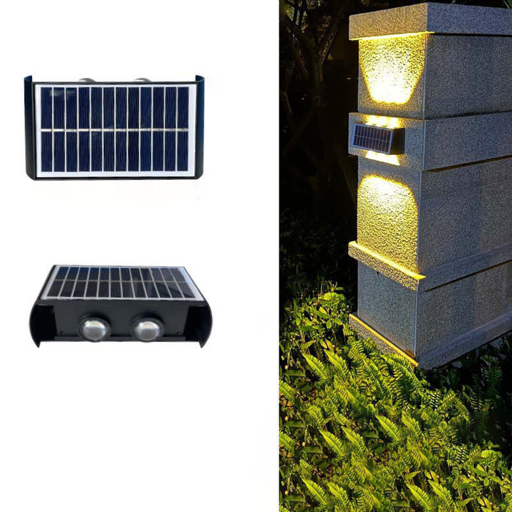Stornfield | Simplicité Moderne Lampe Murale LED Rectangulaire ABS PMMA Étanche Solaire Pour Patio Extérieur