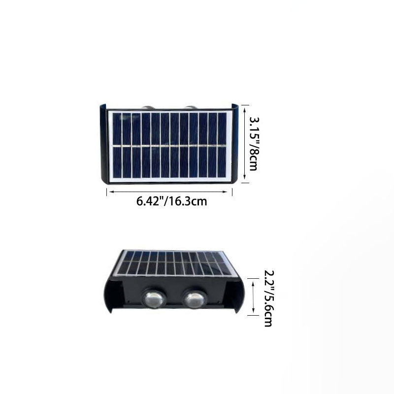Stornfield | Simplicité Moderne Lampe Murale LED Rectangulaire ABS PMMA Étanche Solaire Pour Patio Extérieur