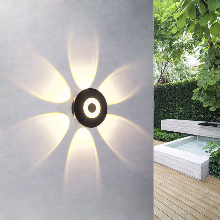 Contemporary Scandinavian Aluminum Round Shade LED Wall Sconce Lamp For Outdoor Patio | Stornfield
