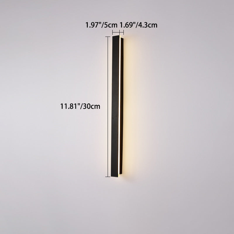 Modern Minimalist Long Rectangular Aluminum Acrylic LED Wall Sconce Lamp For Garden | Stornfield