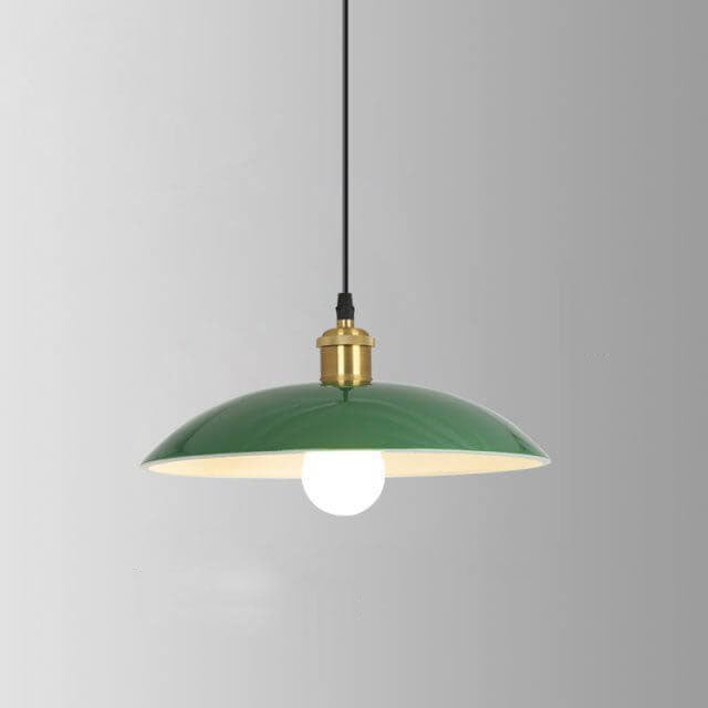 Stornfield | RetroDome Industrial Vintage Pendant Light | Green Iron Dome Design | Single Light | Rustic Ceiling Lighting