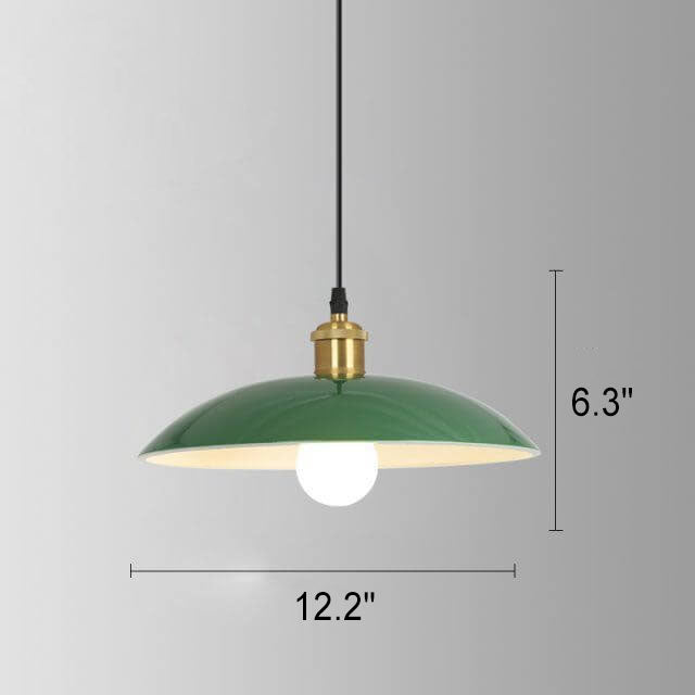 Stornfield | RetroDome Industrial Vintage Pendant Light | Green Iron Dome Design | Single Light | Rustic Ceiling Lighting
