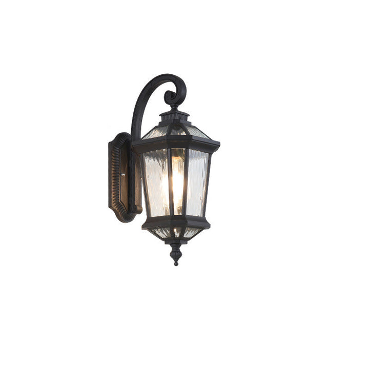 Traditional European Waterproof Aluminum Glass Octagon Cylinder 1-Light Wall Sconce Lamp For Garden | Stornfield
