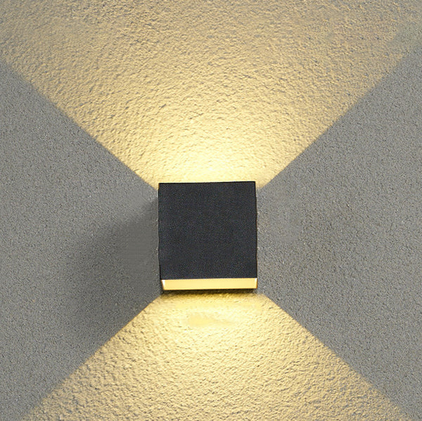 Outdoor Minimalist Square Cube Aluminum Waterproof LED Wall Sconce Lamp | Stornfield