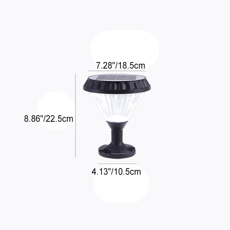 Modern Black Solar Die-Cast Aluminum Glass Outdoor Patio Waterproof Column Head Light | Stornfield
