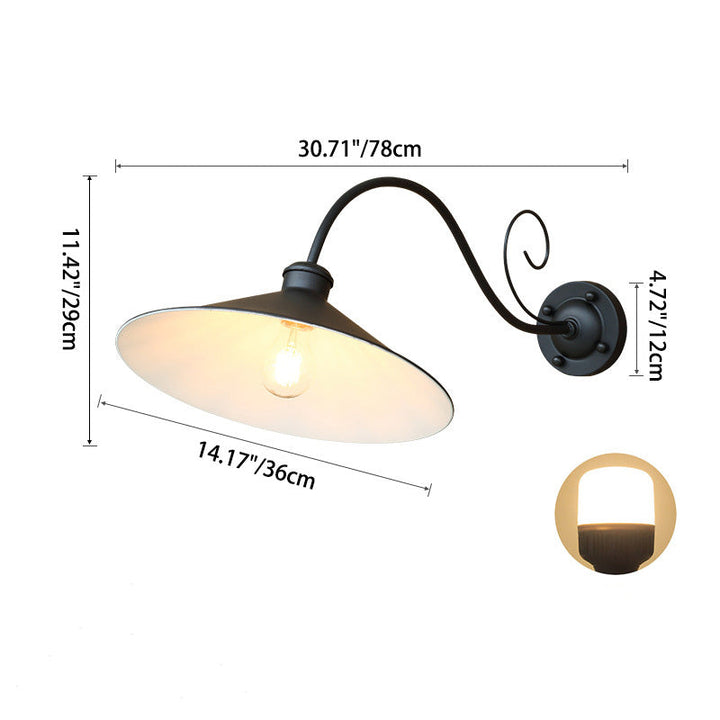 Contemporary Retro Waterproof Iron Round 1-Light Wall Sconce Lamp For Garden | Stornfield