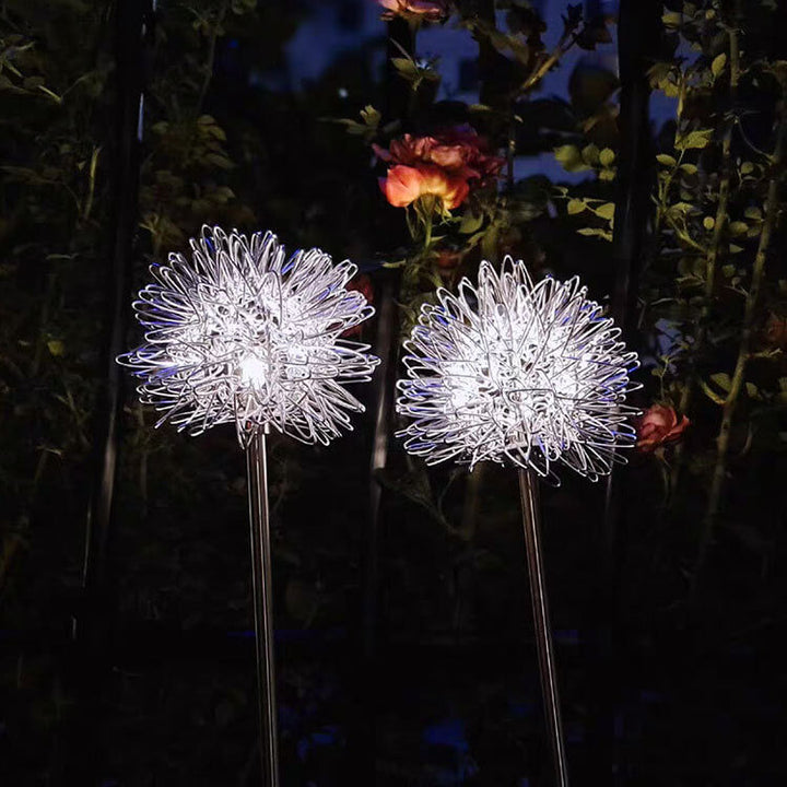 Solar Dandelion Aluminum Wire Globe Light LED Outdoor Waterproof Luminous Garden Insert Ground Landscape Light | Stornfield