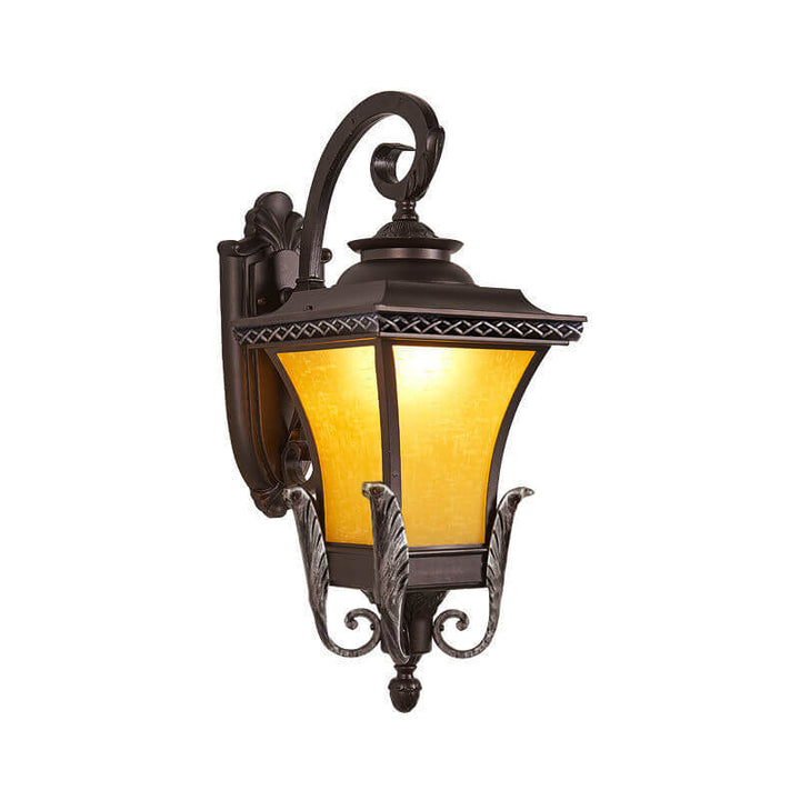 European Vintage Outdoor Square Cage Aluminum Glass 1-Light Wall Sconce Lamp | Stornfield