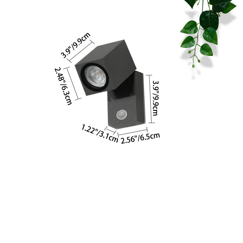 Contemporary Industrial Rectangular Aluminum 1-Light Outdoor Wall Sconce Lamp For Garden | Stornfield