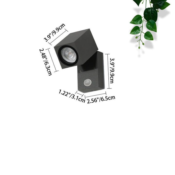 Contemporary Industrial Rectangular Aluminum 1-Light Outdoor Wall Sconce Lamp For Garden | Stornfield