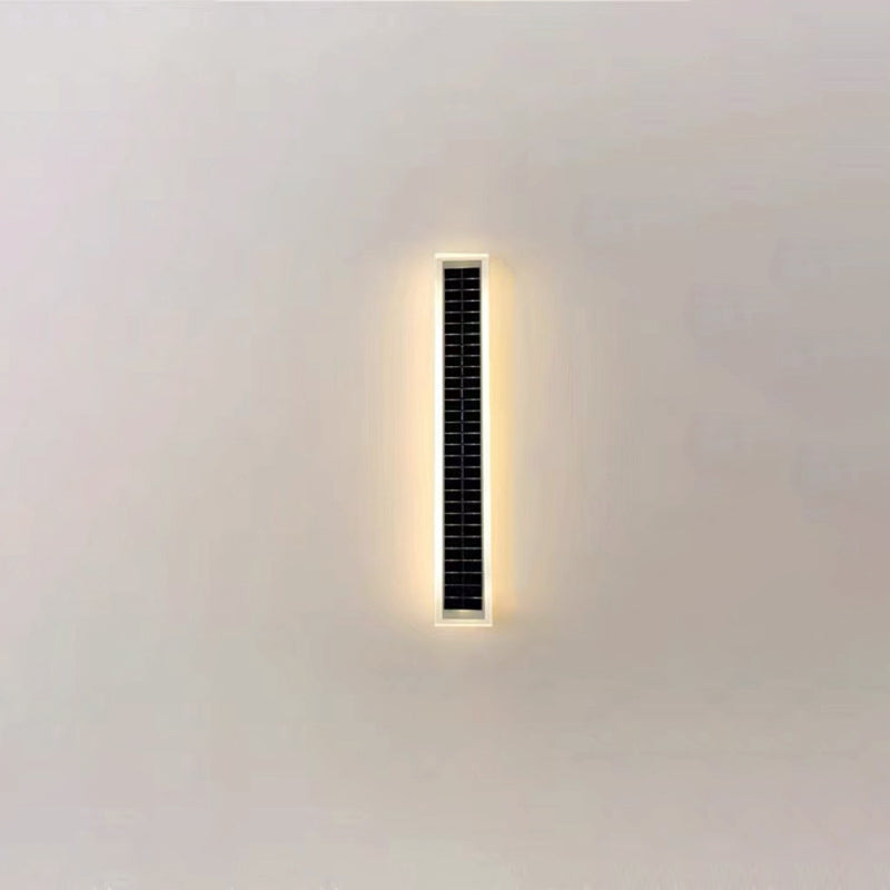 Minimalist Outdoor Solar Rectangular Strip Waterproof Patio LED Wall Sconce Lamp | Stornfield