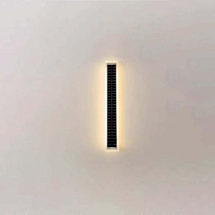 Minimalist Outdoor Solar Rectangular Strip Waterproof Patio LED Wall Sconce Lamp | Stornfield