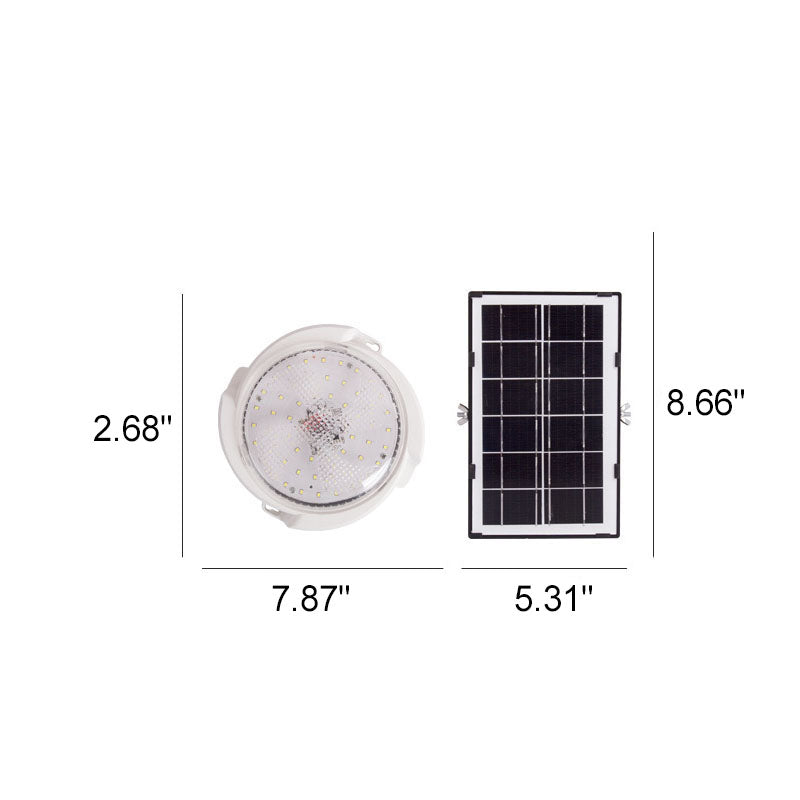 Modern Round Solar LED Remote Control Outdoor Indoor Flush Mount Lighting | Stornfield