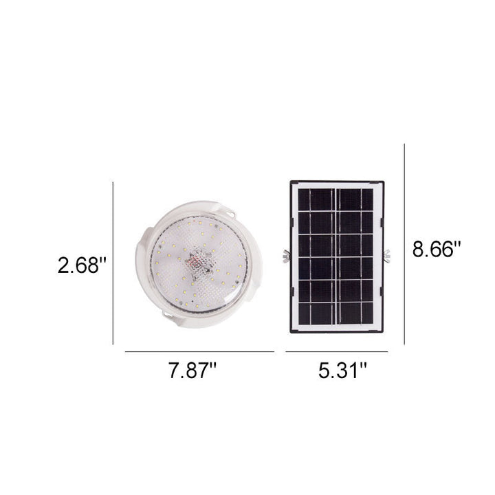 Modern Round Solar LED Remote Control Outdoor Indoor Flush Mount Lighting | Stornfield