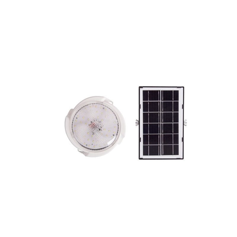 Modern Round Solar LED Remote Control Outdoor Indoor Flush Mount Lighting | Stornfield
