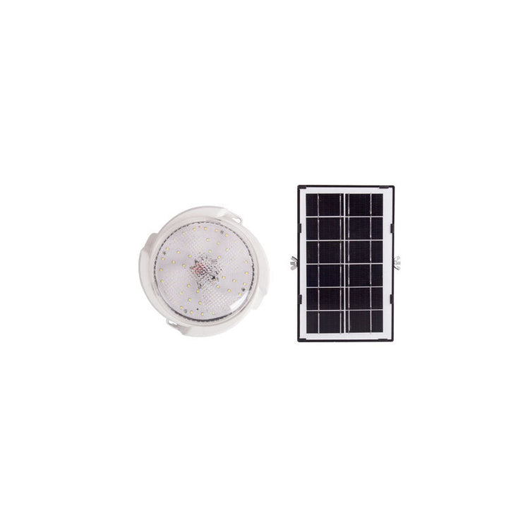 Modern Round Solar LED Remote Control Outdoor Indoor Flush Mount Lighting | Stornfield