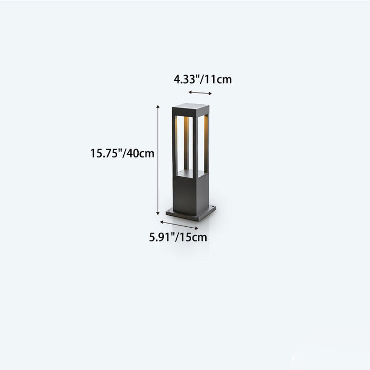 Modern Minimalist Waterproof Cylinder Square Aluminum LED Landscape Light For Garden | Stornfield