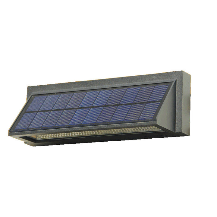 Outdoor Solar Waterproof Rectangular Slant LED Patio Wall Sconce Lamp | Stornfield
