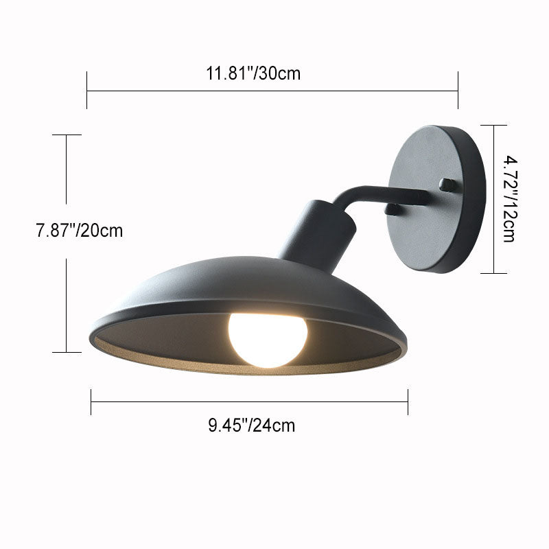 Modern Minimalist Waterproof Round Iron 1-Light Wall Sconce Lamp For Outdoor Patio | Stornfield