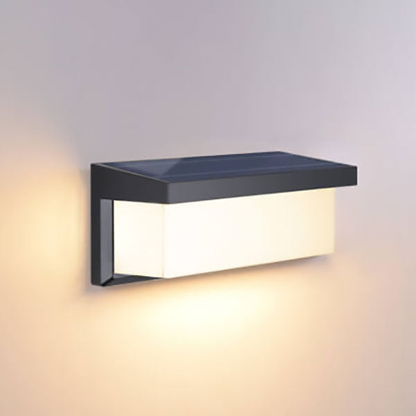 Modern Minimalist Solar Rectangle PC LED Outdoor Wall Sconce Lamp For Outdoor Patio | Stornfield