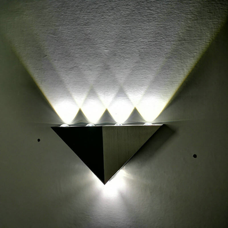 Stornfield | TriLumina Prism LED Wall Sconce | Creative Pyramid Design | Aluminum & Acrylic | Color Light Options