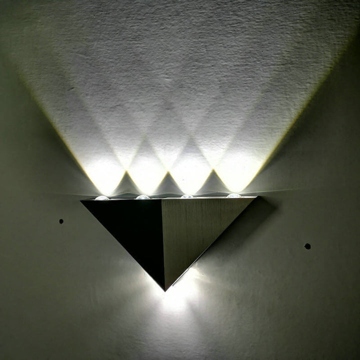 Stornfield | TriLumina Prism LED Wall Sconce | Creative Pyramid Design | Aluminum & Acrylic | Color Light Options