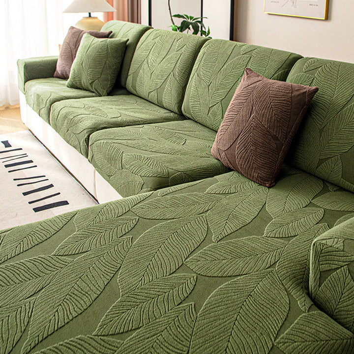 Stornfield | Full Waterproof Modern Jacquard Leaf Anti-Scratch Stretch Sofa Cover