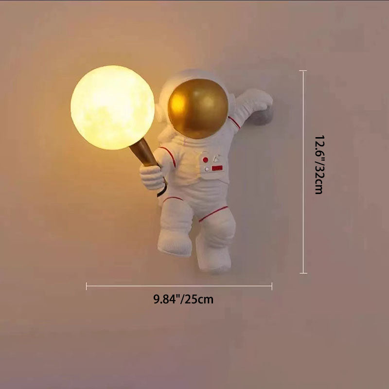 Stornfield | CosmoBuddy Astronaut Wall Lamp | Creative Design | Resin & ABS | LED Bedroom Lamp