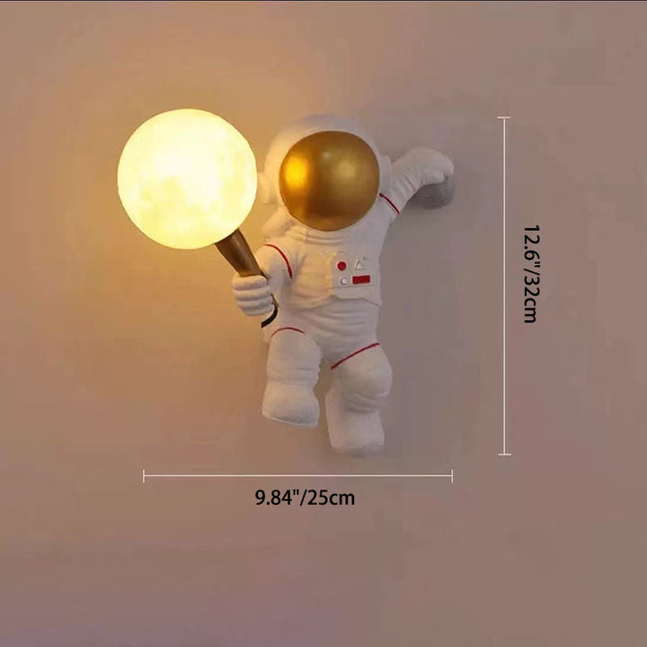 Stornfield | CosmoBuddy Astronaut Wall Lamp | Creative Design | Resin & ABS | LED Bedroom Lamp