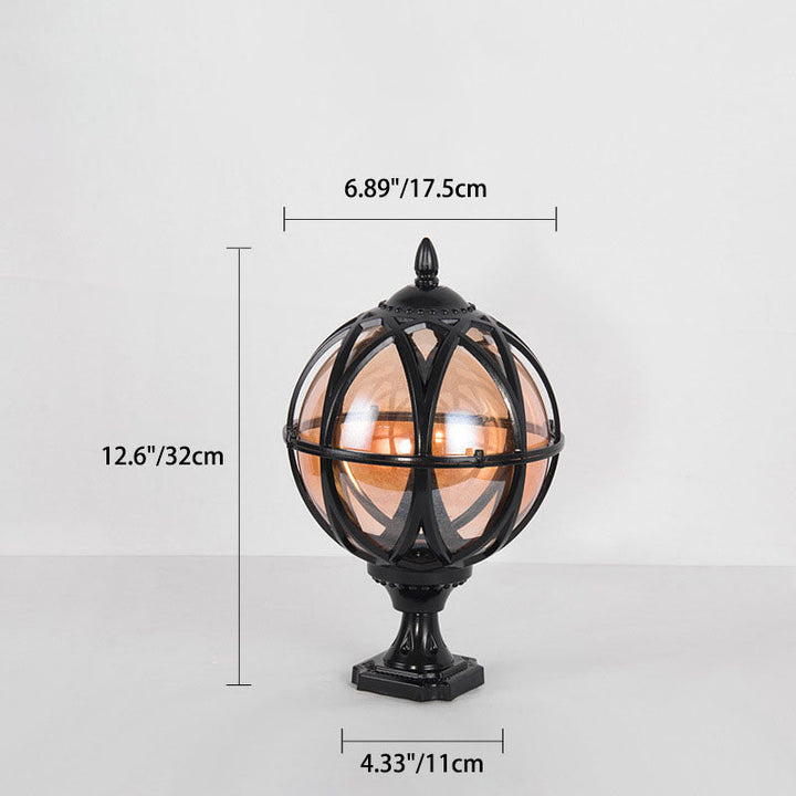 Traditional Colonial Globe Glass Aluminum 1-Light Outdoor Light For Garden | Stornfield