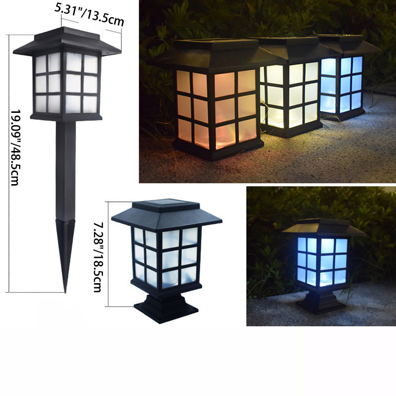Traditional European Waterproof Solar ABS PC Plastic Rectangular LED Landscape Lighting For Garden | Stornfield