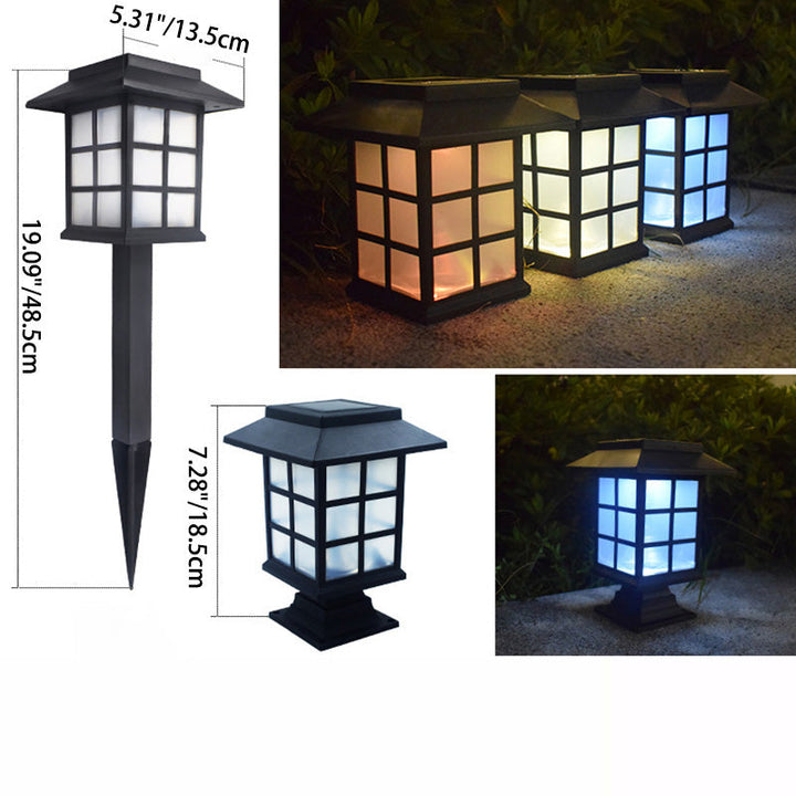 Traditional European Waterproof Solar ABS PC Plastic Rectangular LED Landscape Lighting For Garden | Stornfield