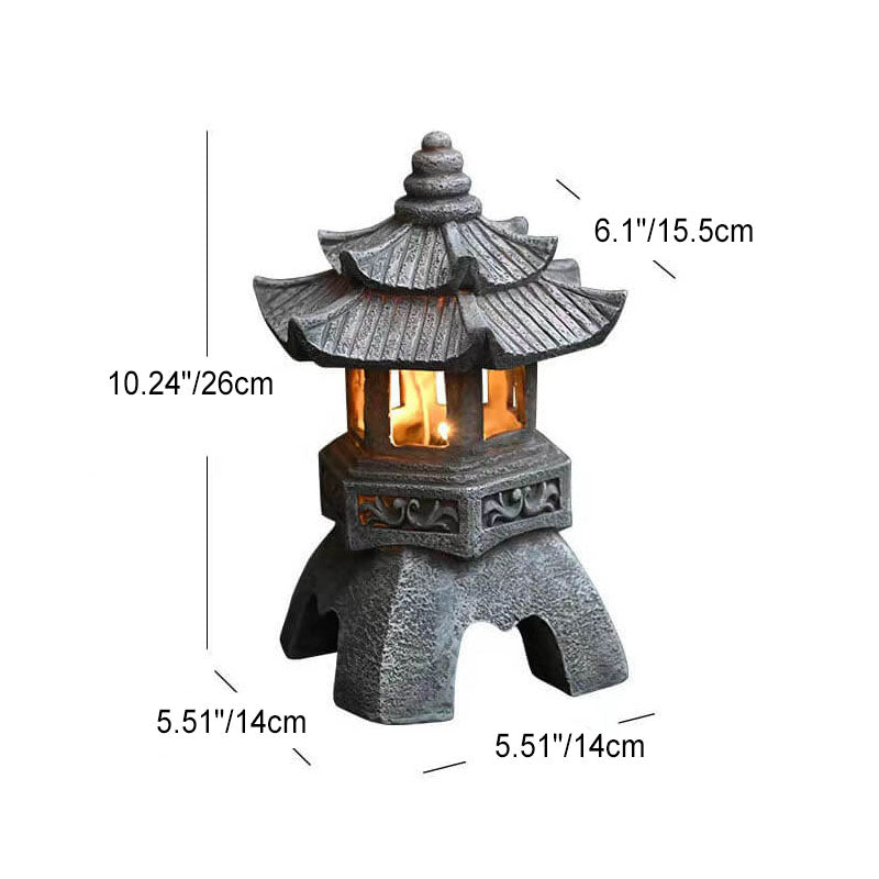 Retro Decorative Solar Tower Resin LED Outdoor Landscape Lighting | Stornfield