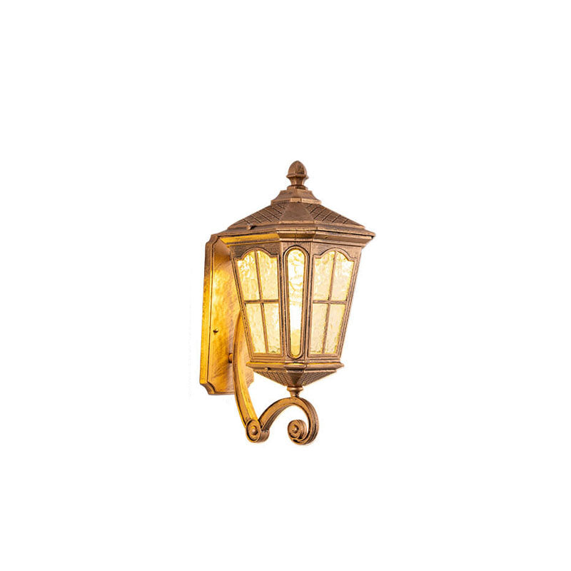 European Outdoor Lantern Aluminum Glass Waterproof 1-Light Wall Sconce Lamp | Stornfield