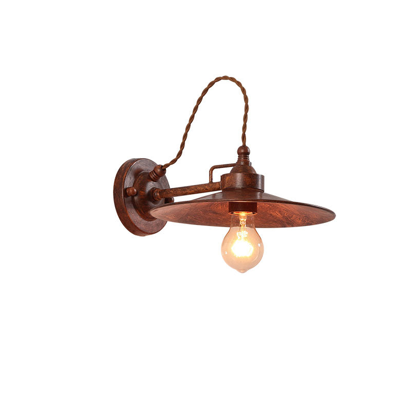 Contemporary Industrial Waterproof Metal Plate Bowl 1-Light Wall Sconce Lamp For Outdoor Patio | Stornfield