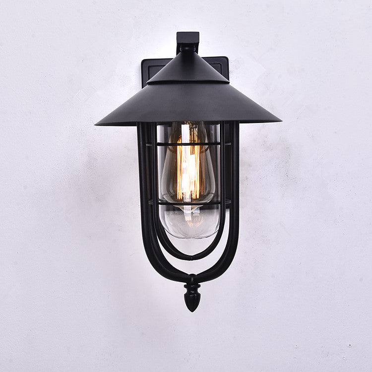Contemporary Industrial Iron Waterproof Human Body Sensing 1-Light Outdoor Wall Sconce Lamp For Outdoor Patio | Stornfield