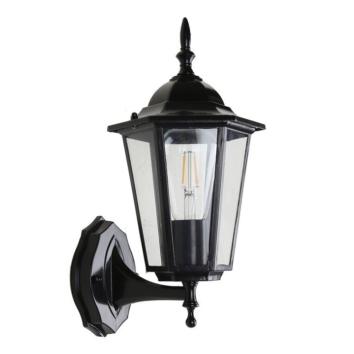 Contemporary Industrial Hexagonal Aluminum Frame Frosted Glass 1-Light Outdoor Wall Sconce Lamp For Garden | Stornfield