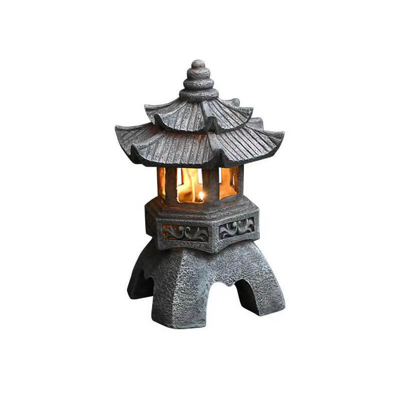 Retro Decorative Solar Tower Resin LED Outdoor Landscape Lighting | Stornfield