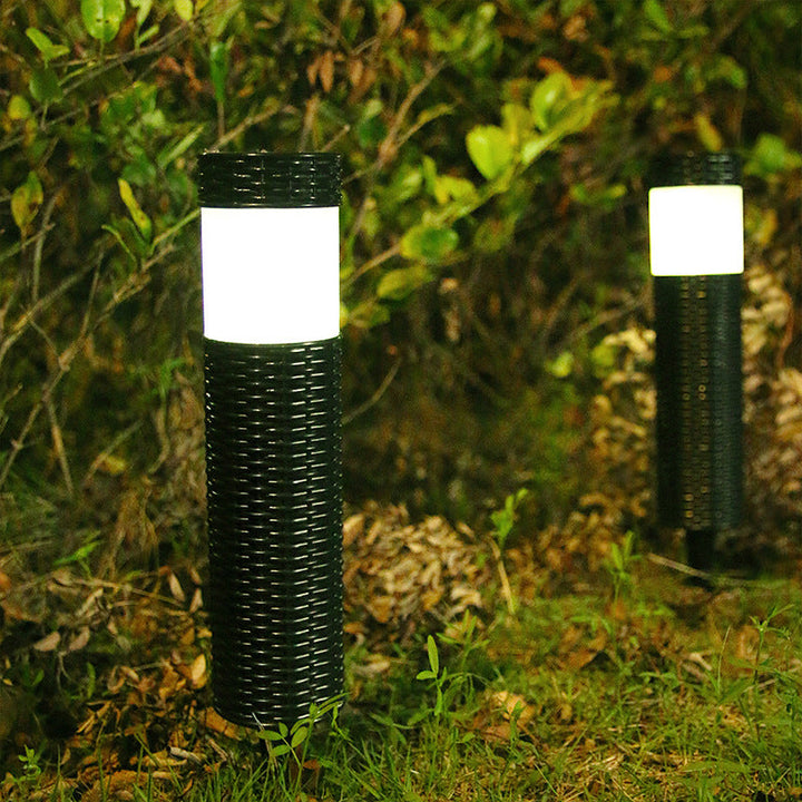 Stornfield | Outdoor Solar Rattan Cylindrical LED Garden Light