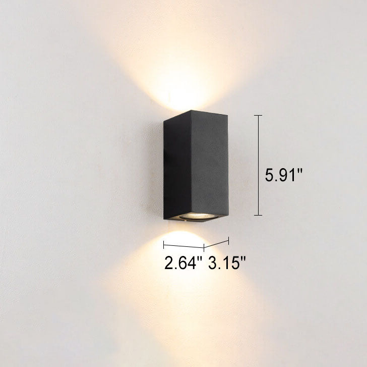 Modern Simple Outdoor Waterproof Aluminum Glass Cylinder 2-Light Wall Sconce Lamp | Stornfield