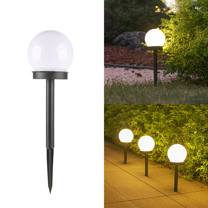 Modern Minimalist Waterproof Solar Globe ABS LED Landscape Light For Garden | Stornfield