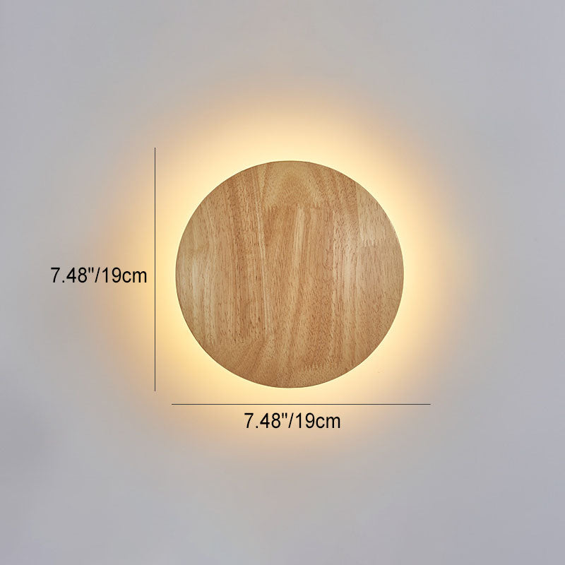 Stornfield | Modern Minimalist Irregular Oval Round Wood LED Wall Lamp for Living Room