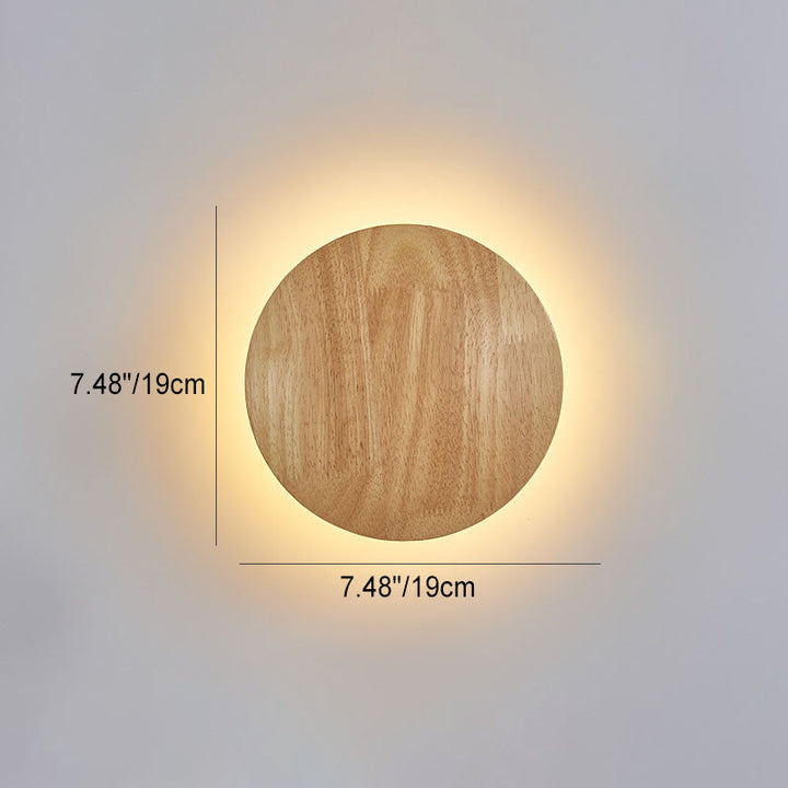 Stornfield | Modern Minimalist Irregular Oval Round Wood LED Wall Lamp for Living Room
