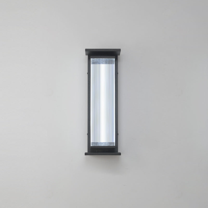 Modern Minimalist Waterproof Rectangular Stainless Steel Acrylic LED Wall Sconce Lamp For Outdoor Patio | Stornfield