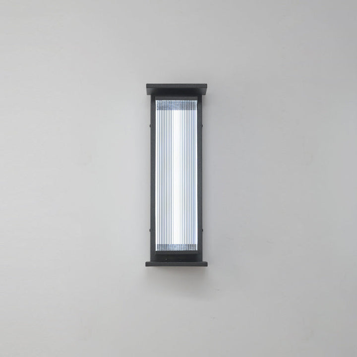 Modern Minimalist Waterproof Rectangular Stainless Steel Acrylic LED Wall Sconce Lamp For Outdoor Patio | Stornfield