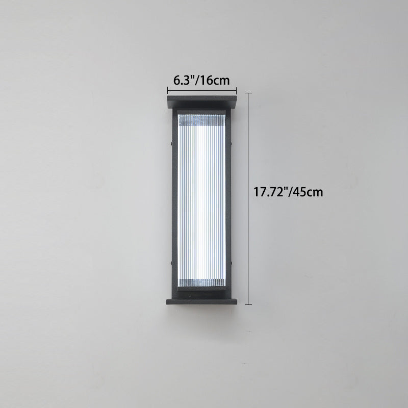 Modern Minimalist Waterproof Rectangular Stainless Steel Acrylic LED Wall Sconce Lamp For Outdoor Patio | Stornfield